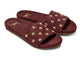 Gallito Stud suede sandals in port - product angle shot