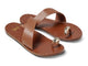 Goldfinch Leather toe-ring sandal in tan - product angle shot