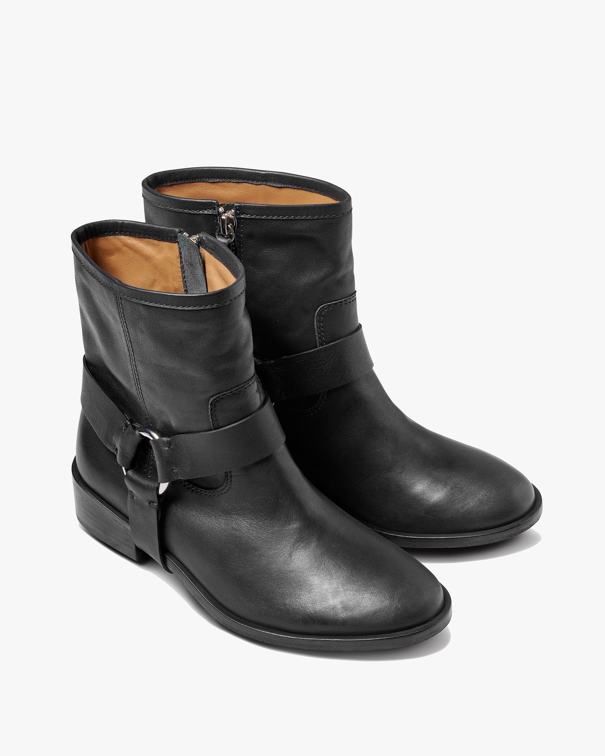 Grackle leather boots with removable harness - product angle shot