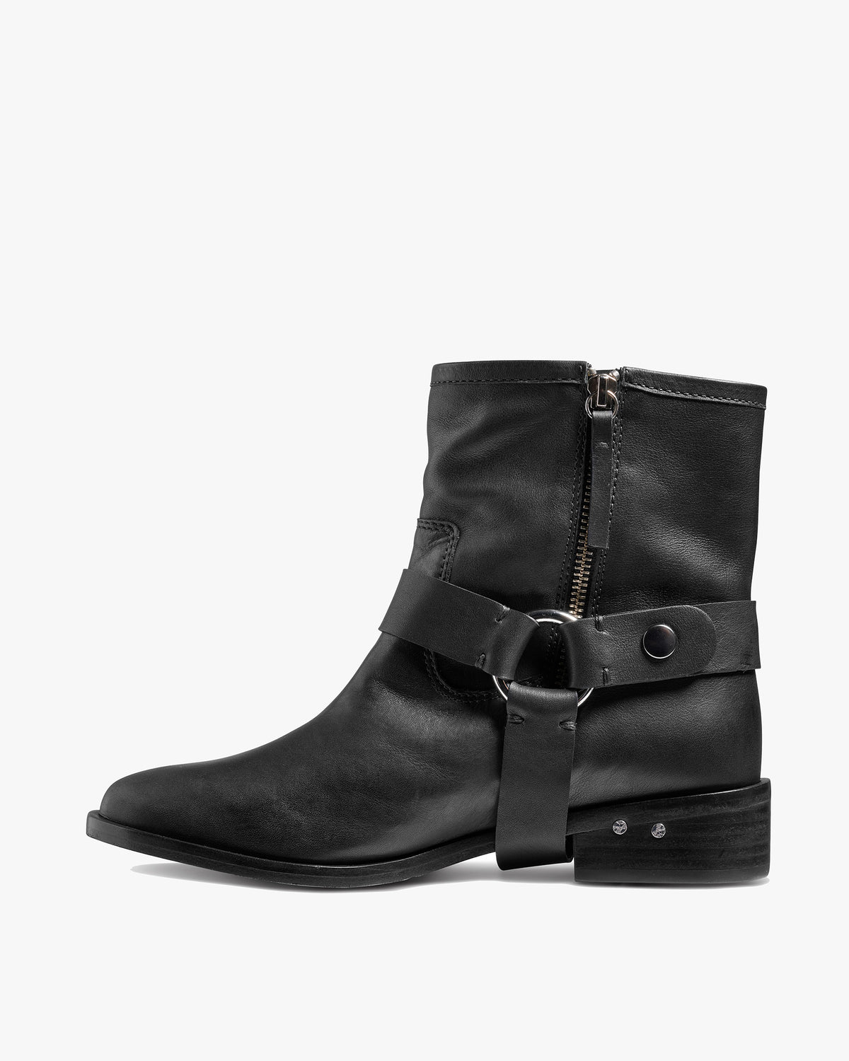 Grackle leather boots with removable harness - product side shot