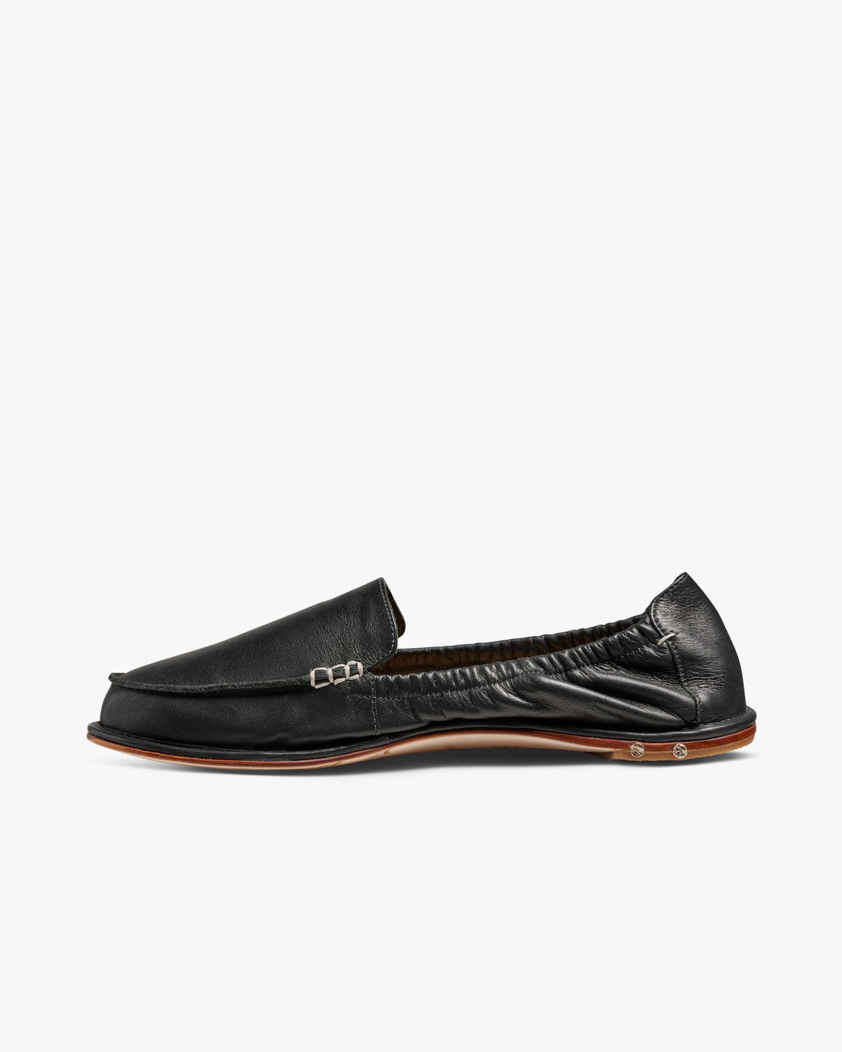 Griffin leather loafer in black - product side shot