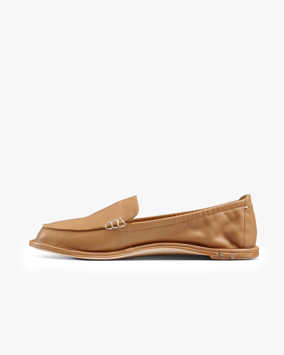 Griffin leather loafers in honey - product side shot