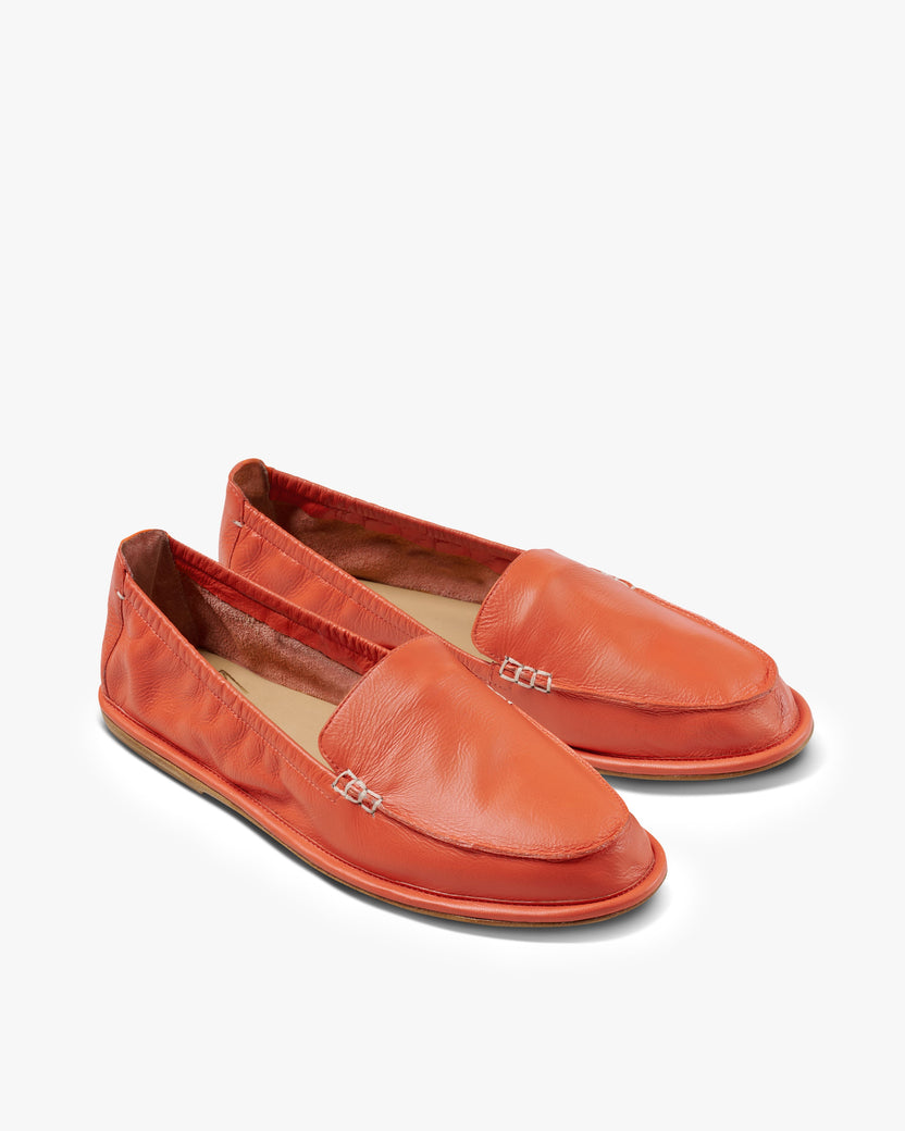 Griffin leather loafer in tomato - product angle shot