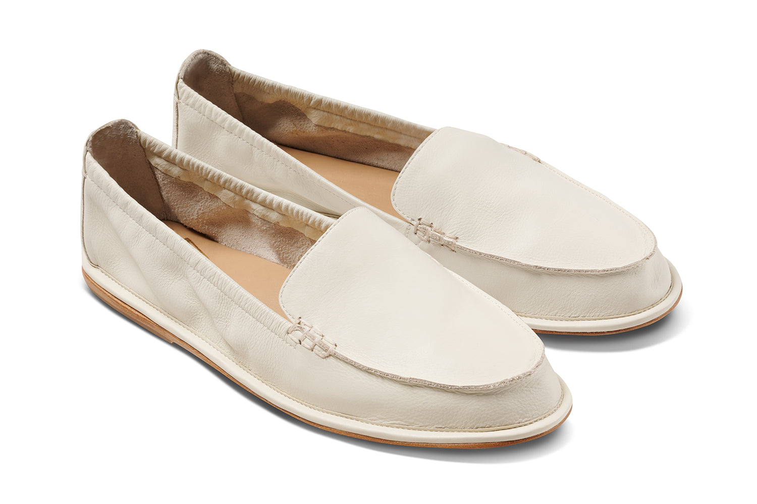 Griffin leather loafers in vanilla - product angle shot