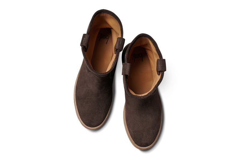Grouse slouchy suede boot in coffee - product top shot
