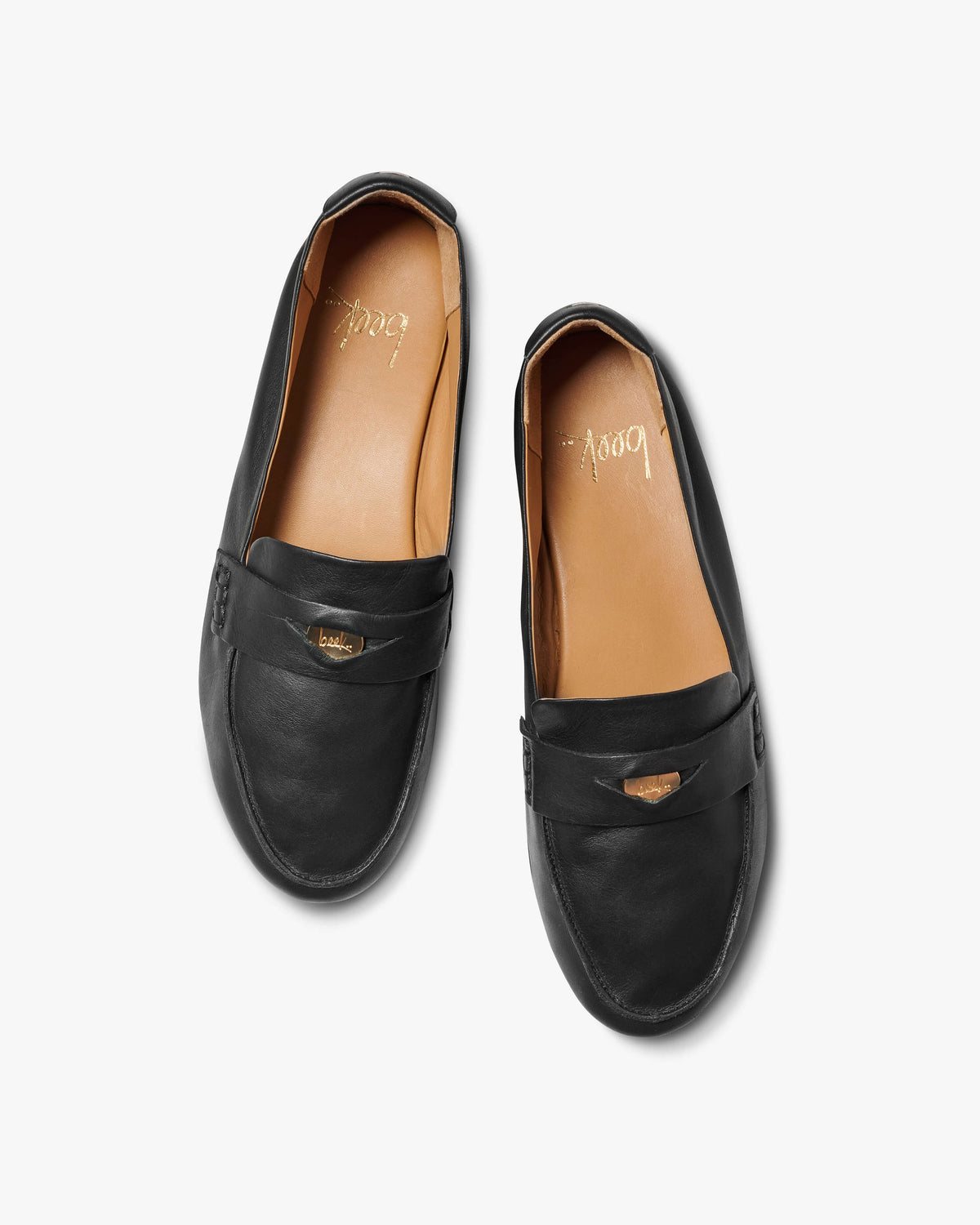Henny leather penny loafer in black - product top shot