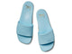Honeybird leather slide sandal in sky - product top shot