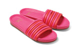 Hoopoe molded footbed slide sandal in cherry/azalea - angle shot