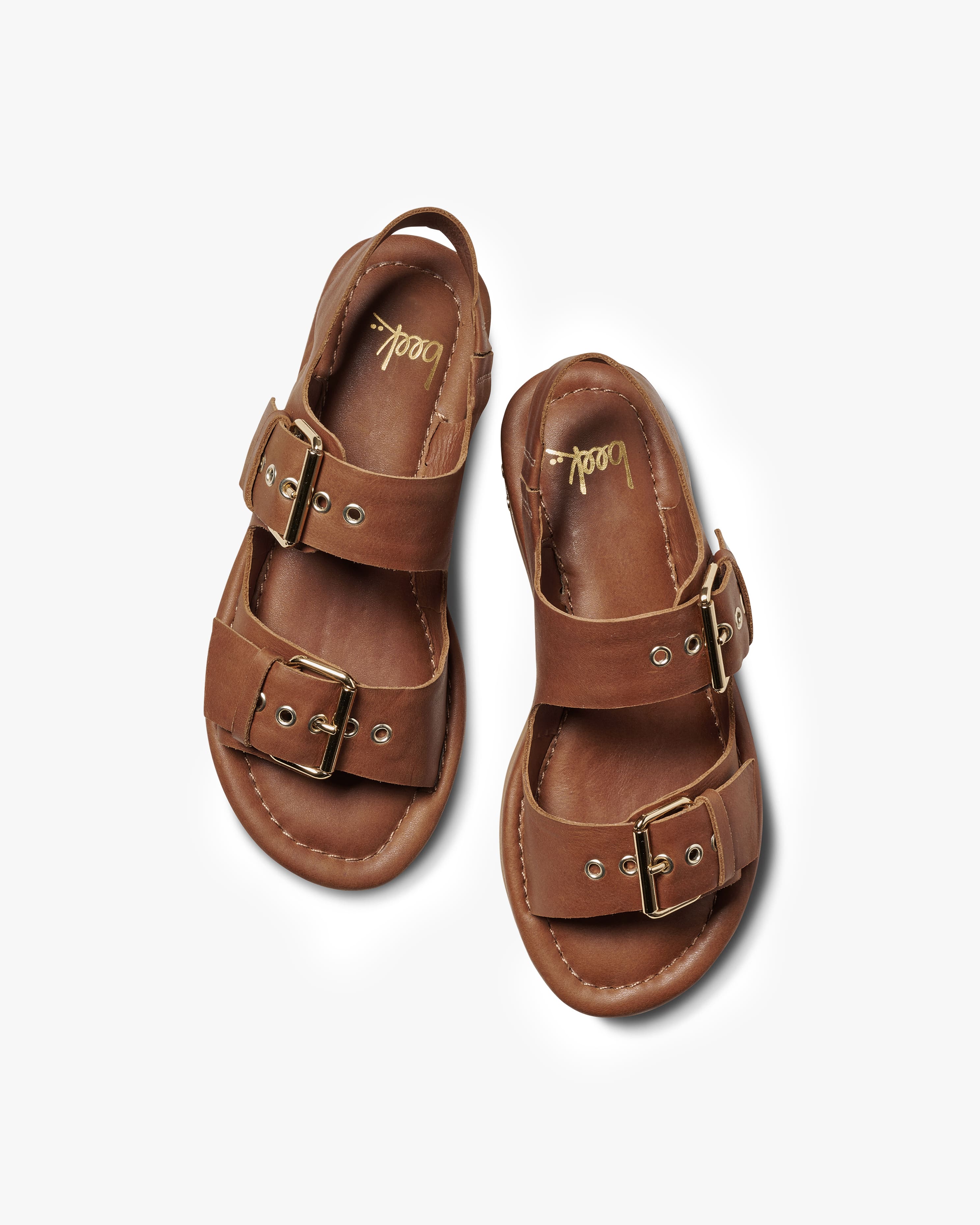 Huet Leather Slide Sandal - Cognac | beek