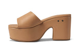 Ibis leather platform heel sandals in beach - side shot
