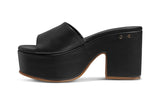 Ibis leather platform heel sandals in black - side shot