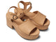 Inca leather platform heel sandals in beach - angle shot