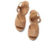 Inca leather platform heel sandals in beach - top shot