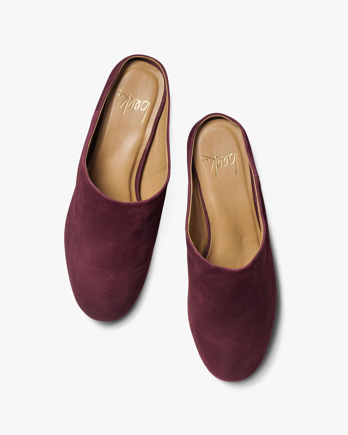 Jay suede heeled mule in prune - product top shot