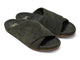 Kea suede slide sandals in ivy - product angle shot