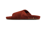 Kea suede slide sandal in wine - side shot