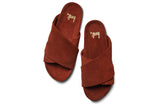 Kea suede slide sandal in wine - top shot