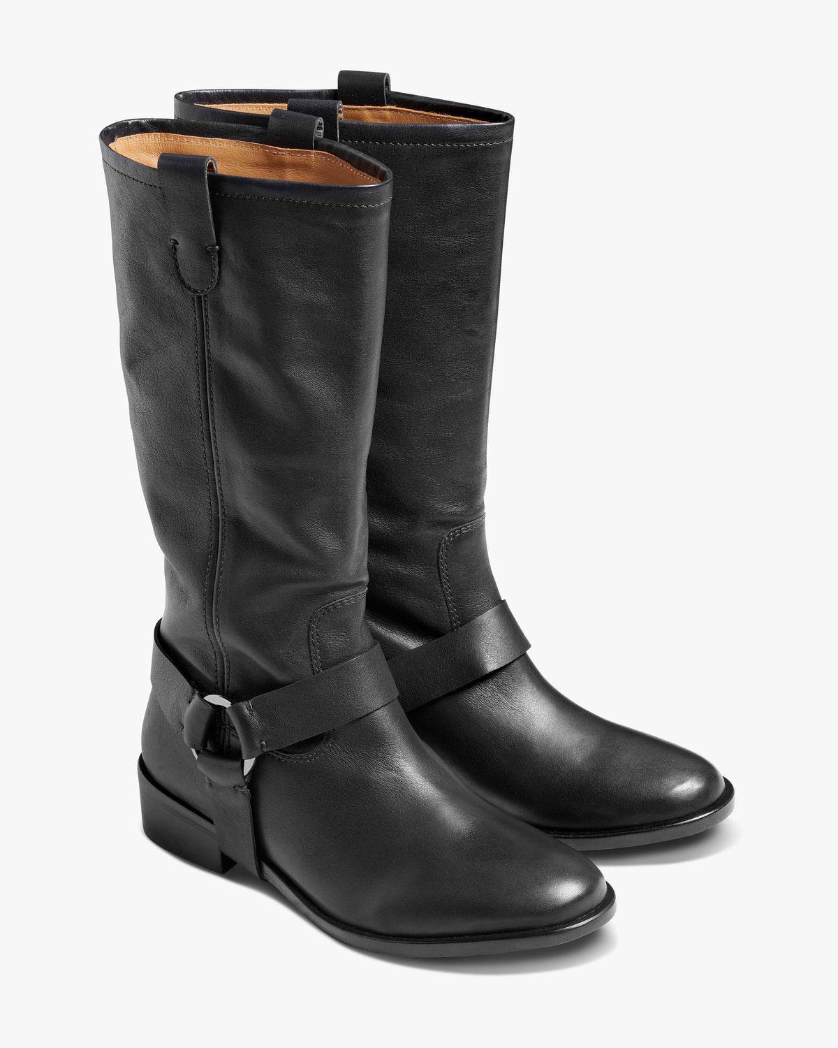 Kestrel leather knee high boots with removable harness - product angle shot