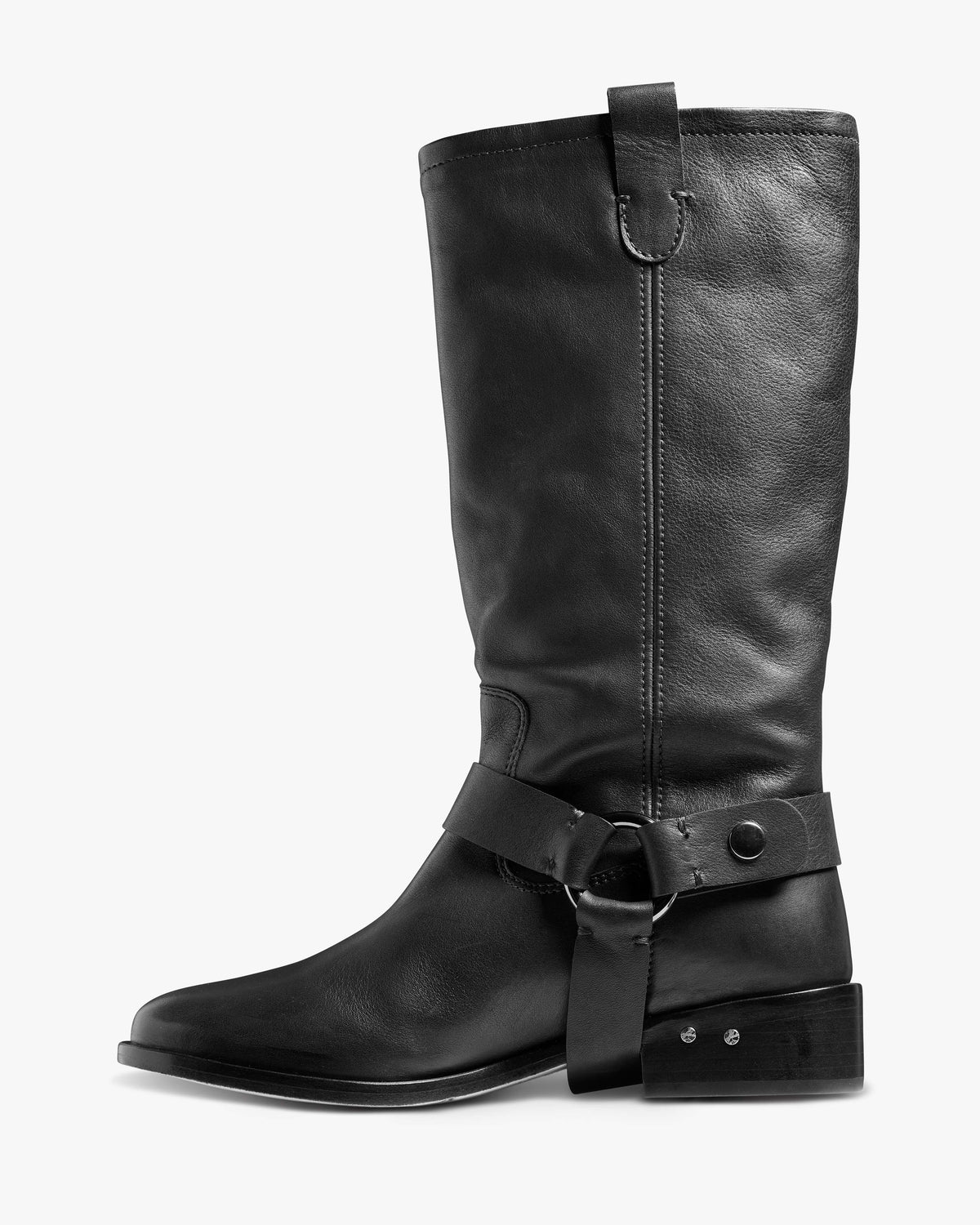 Kestrel leather knee high boots with removable harness - product side shot