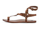 Lark leather women's ankle strap toe-ring sandal in tan - product side shot