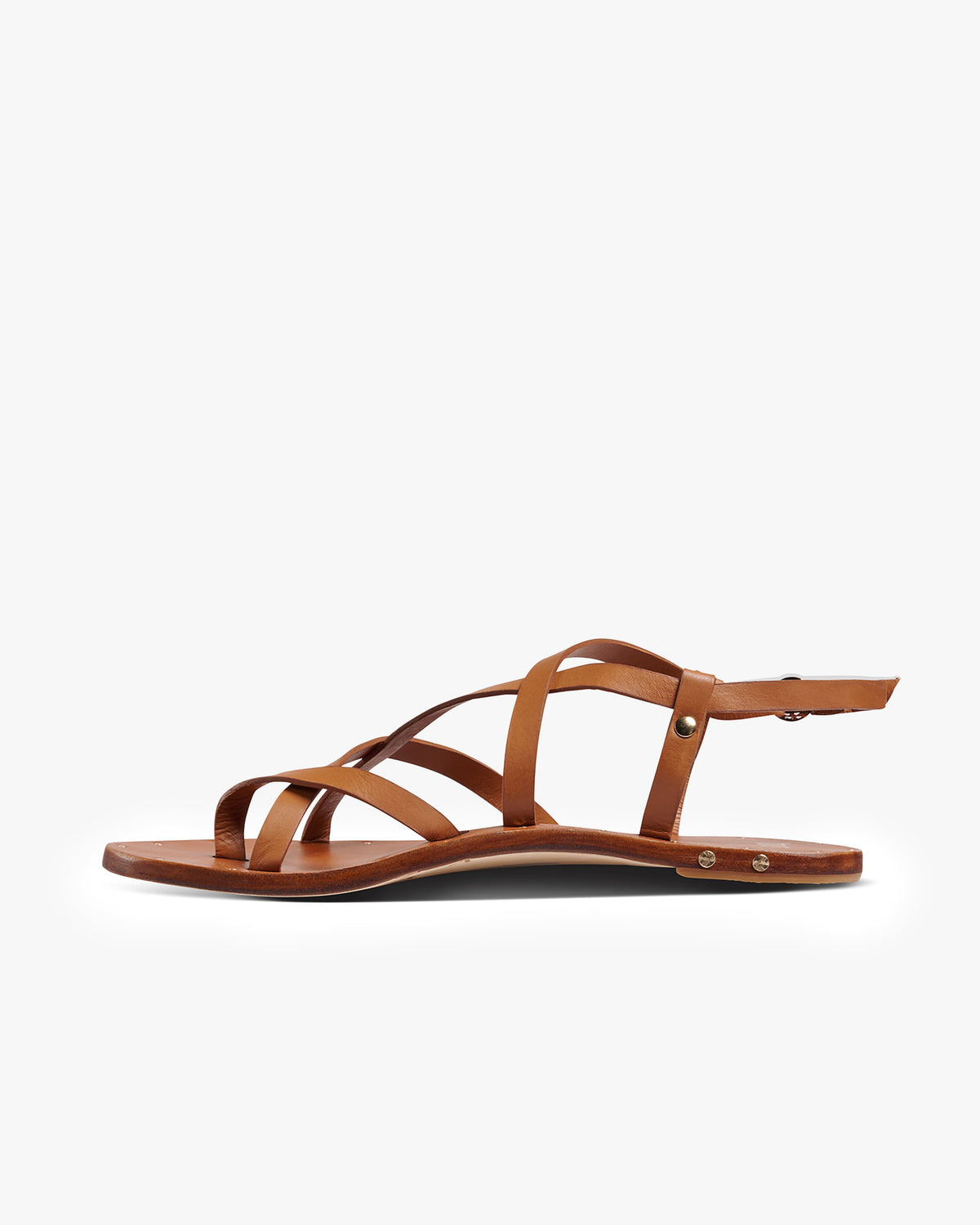 Linnet leather sandals in tan - product side shot