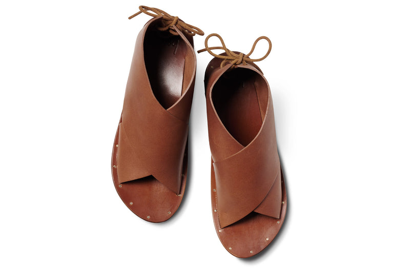 Loon leather ankle tie sandal - product top shot