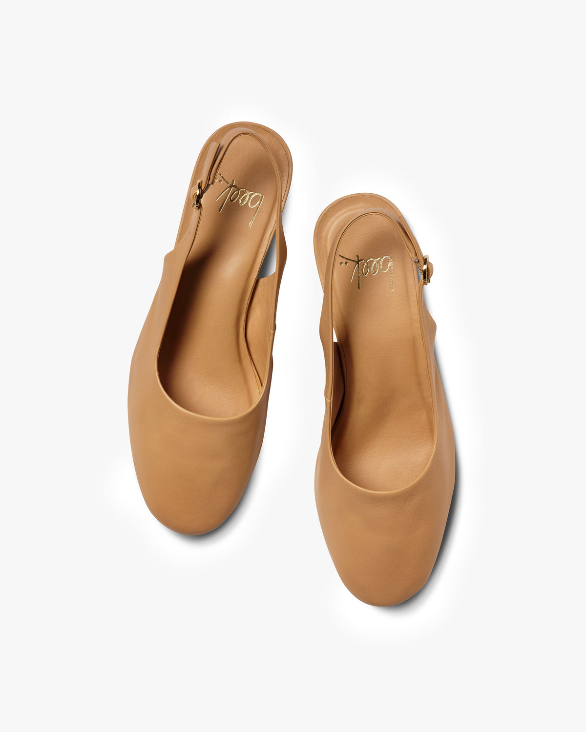 Lora leather heeled mules in beach - product top shot