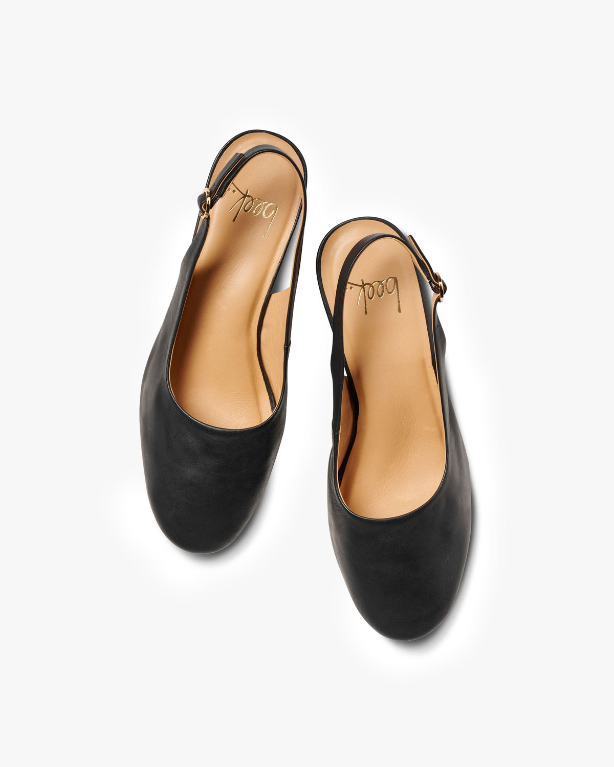 Lora leather heeled mules in black - product top shot