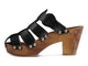 Magpie leather heeled clogs in black - inside shot