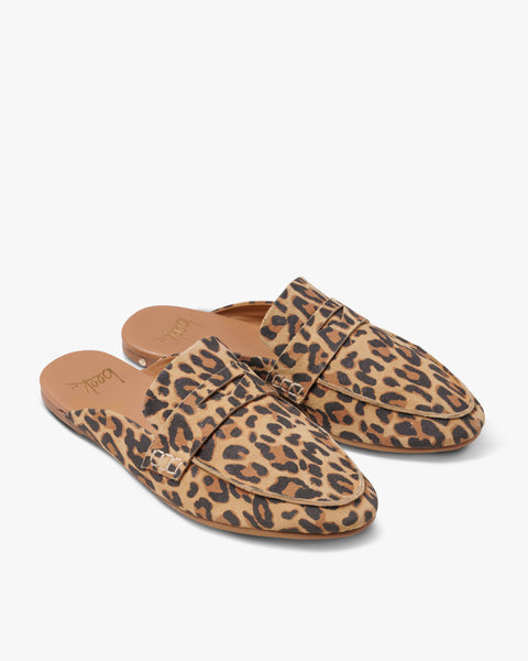Mallard Suede Backless Loafer - Leopard | beek