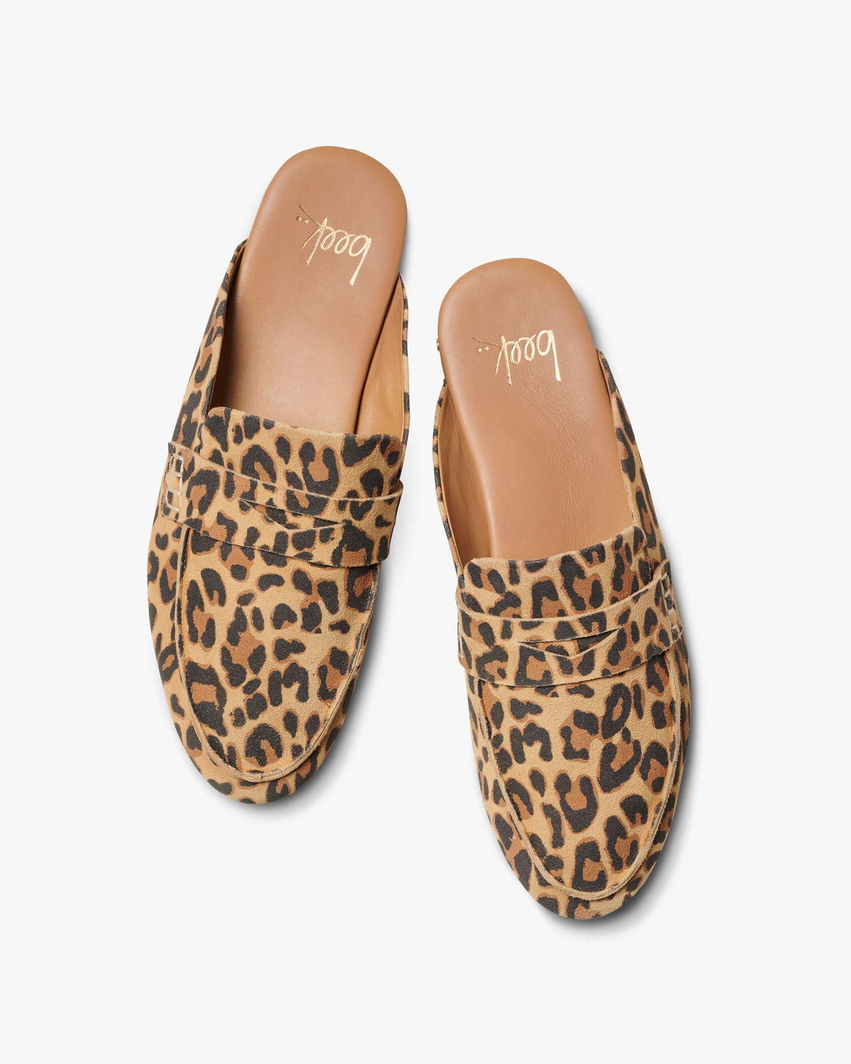 Mallard suede loafer mule in leopard - product top shot