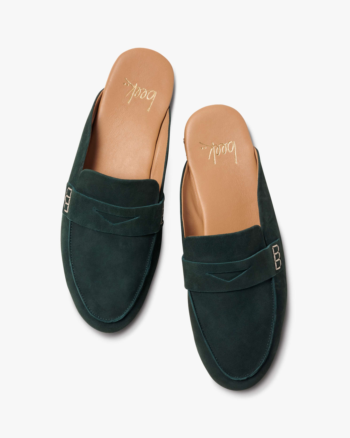 Mallard suede loafer mule in teal - product top shot