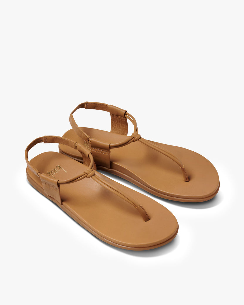 Mango leather sandal in honey - product angle shot