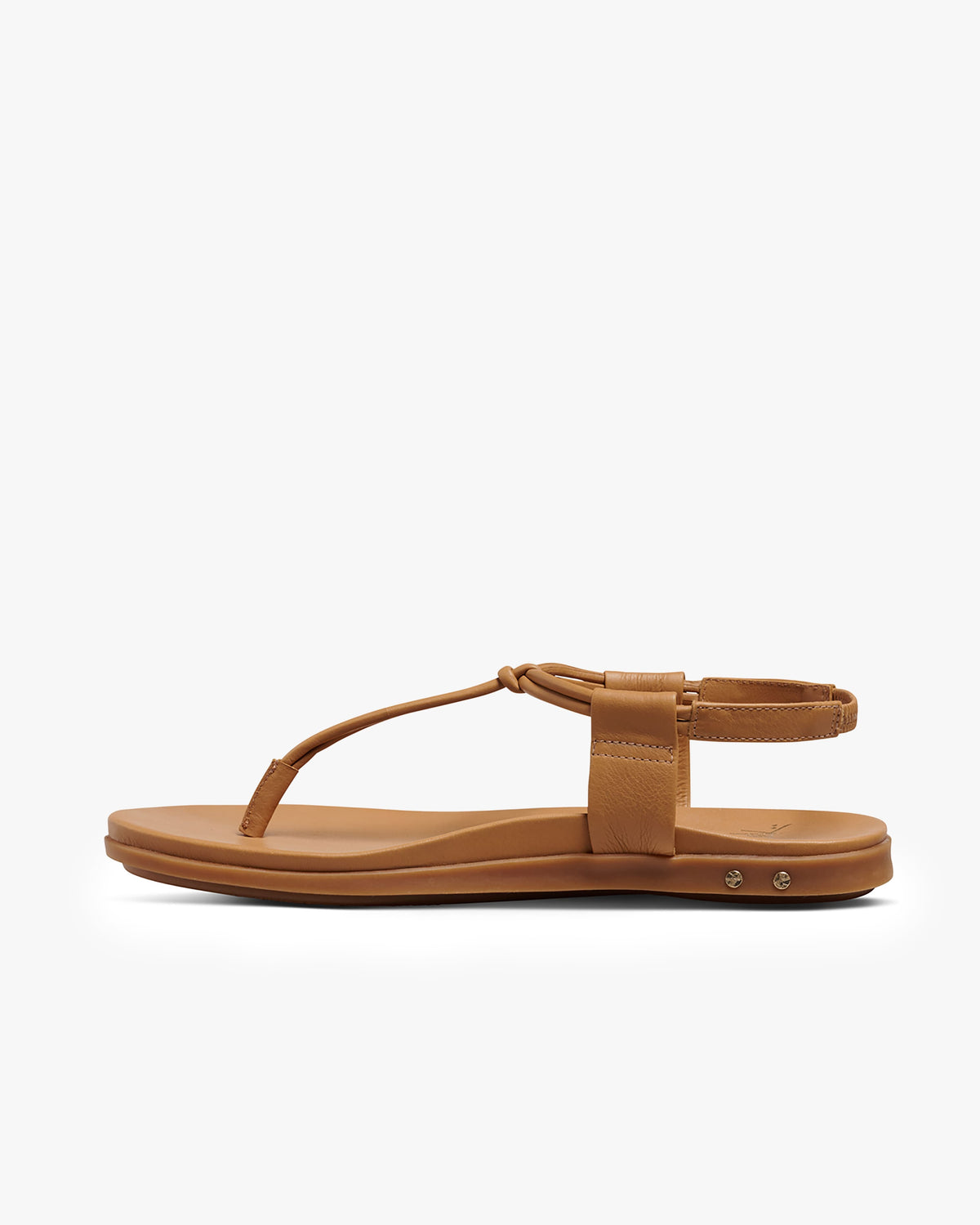 Mango leather sandal in honey - product side shot