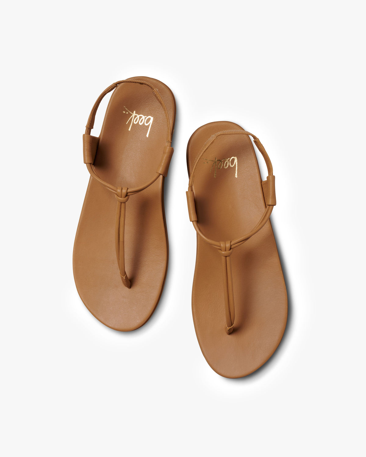 Mango leather sandal in honey - product top shot