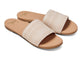 Marshbird textile leather slide sandal in beach - product angle shot