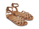 Merlin leather ankle strap sandals in honey - product angle shot