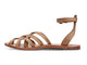 Merlin leather ankle strap sandals in honey - product side shot