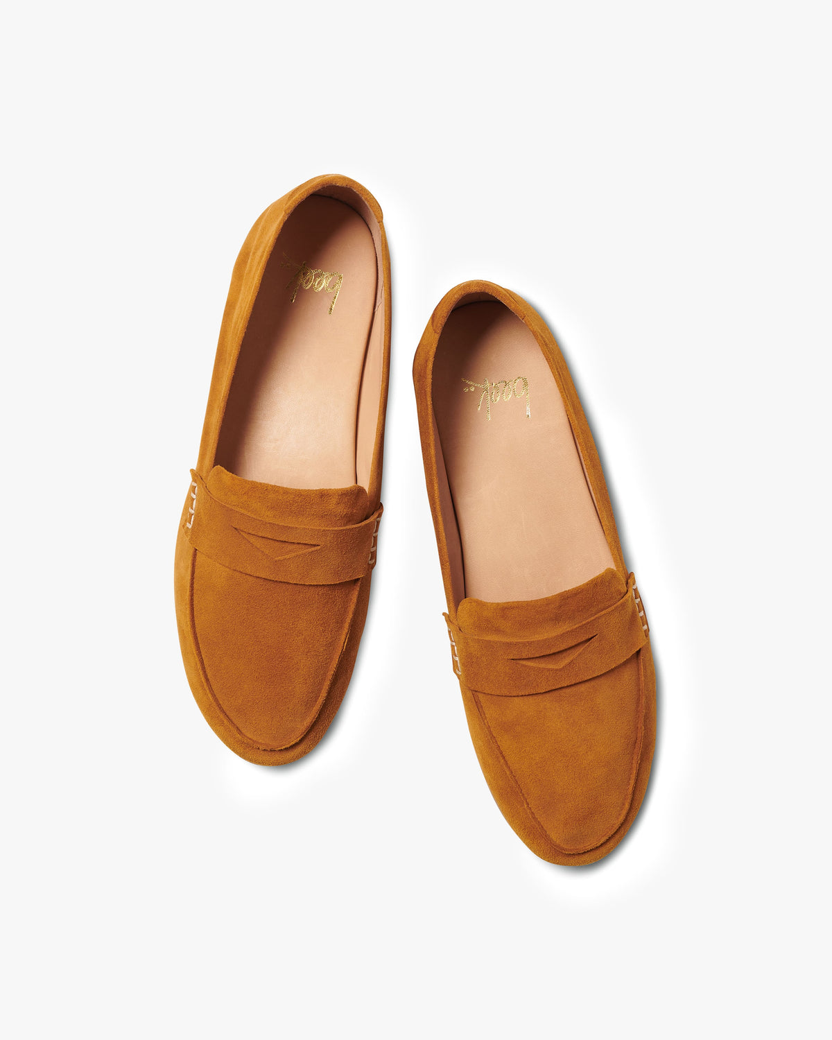 Moorhen suede loafer in caramel - top shot