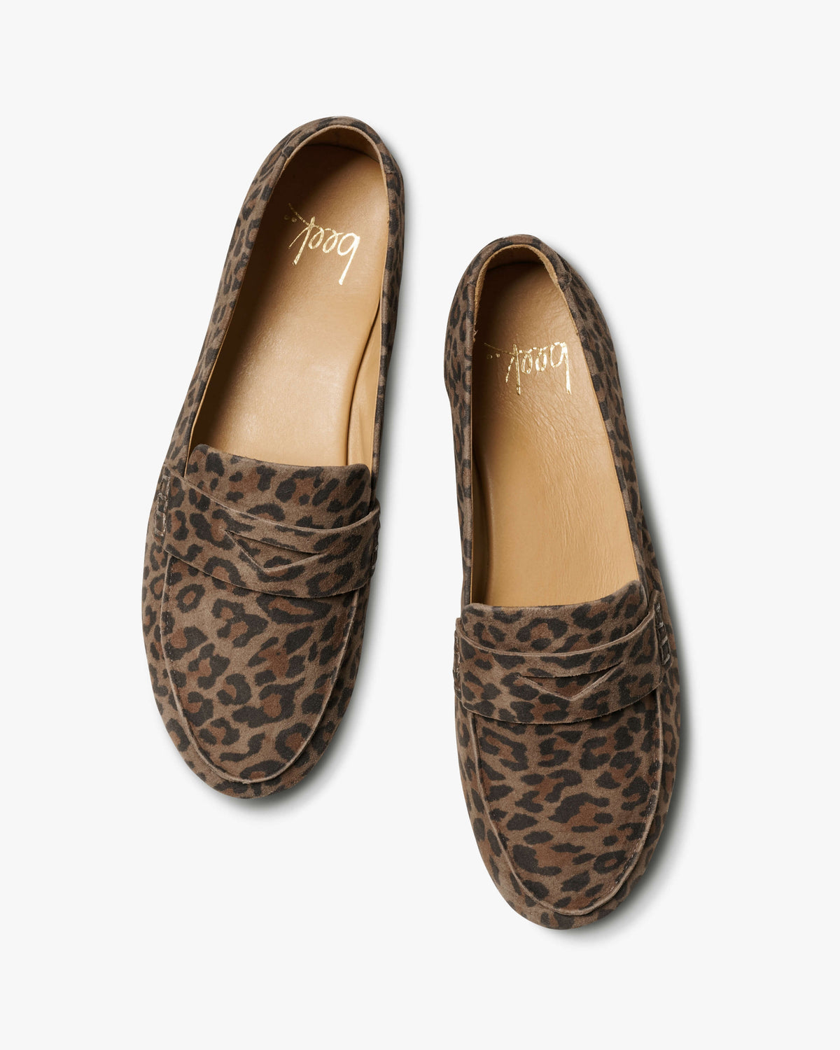 Moorhen suede loafers in leopard - product top shot