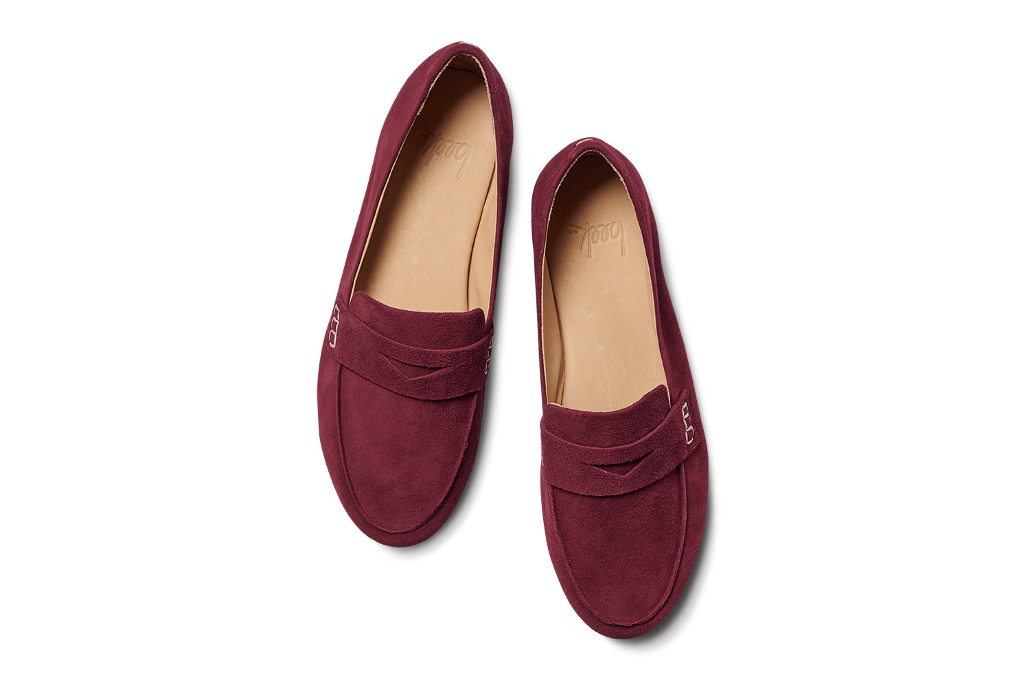 Moorhen suede loafers in port - product top shot