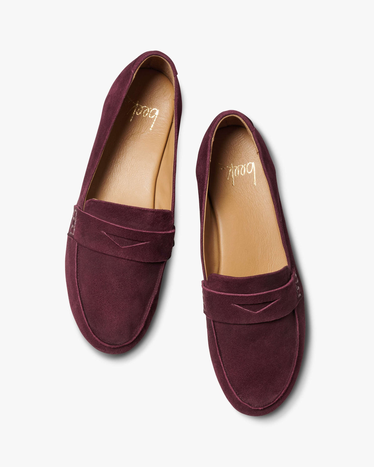 Moorhen suede loafer in prune - product top shot