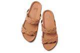 Motmot leather slide sandals in honey - top shot