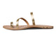 Nene leather slide sandals in platinum/beach - product side shot