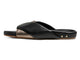 Paloma leather slide sandal in bronze/black - product side shot