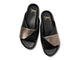 Paloma leather slide sandal in bronze/black - product top shot