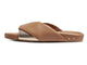 Paloma leather slide sandal in gold/honey - product side shot