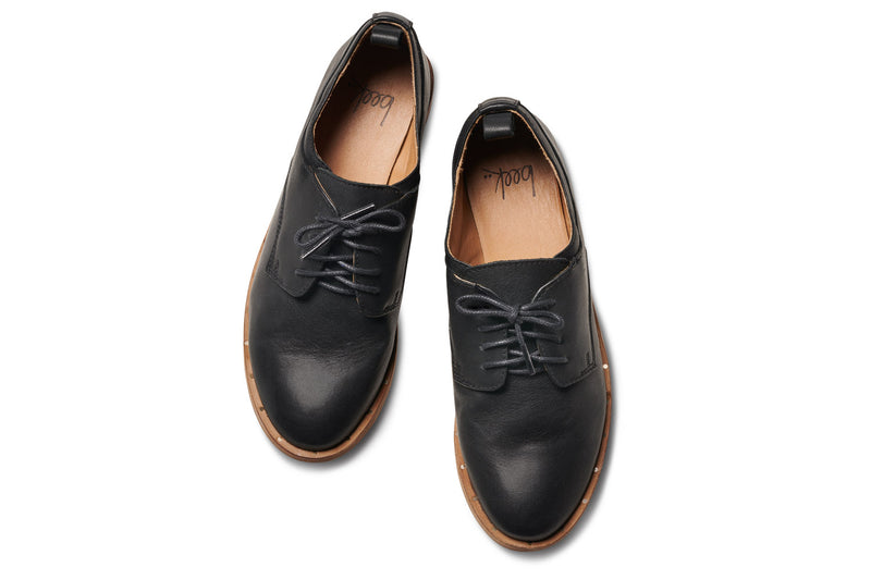 Partridge leather oxford shoes in black - top shot