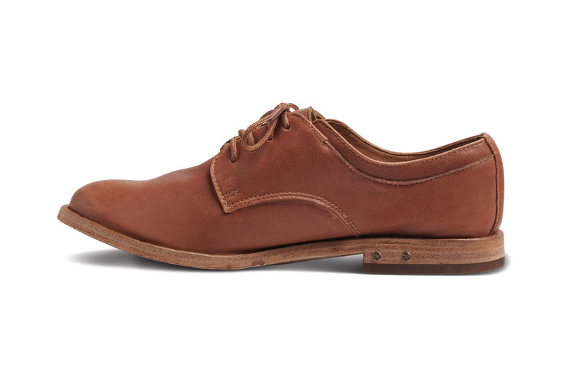 Partridge leather oxford shoes in cognac - side shot