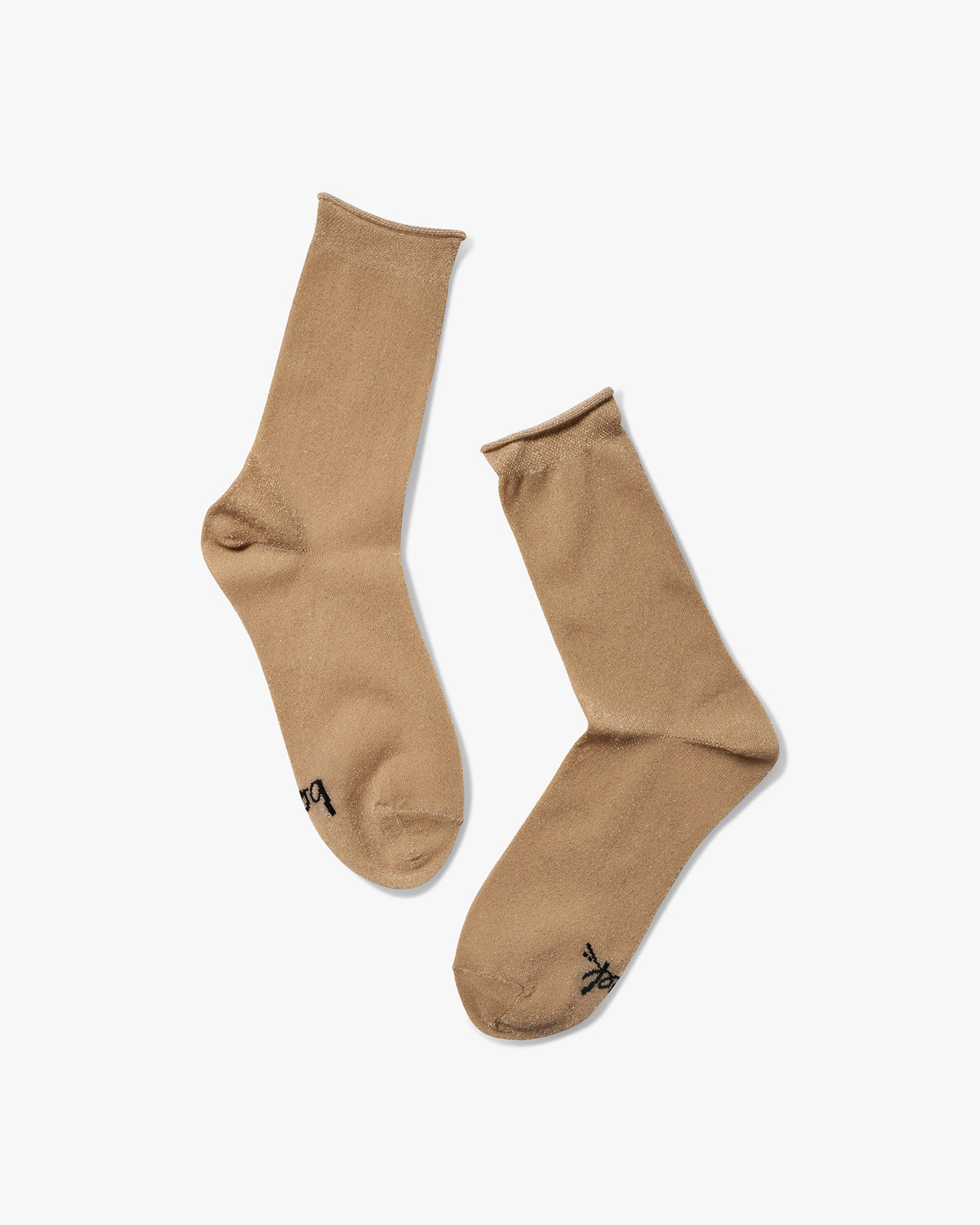 PEACOCK ROLLED SOCK - Gold